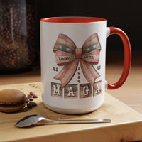 Trump Girl 45 47 MAGA Ribbon Large Coffee Mug